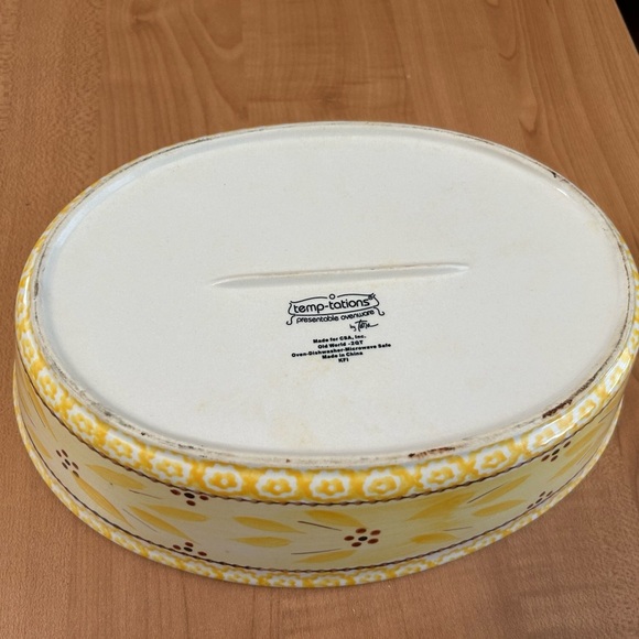temptations bakeware presentable ovenware old world yellow Tara serving bowl - Picture 3 of 6